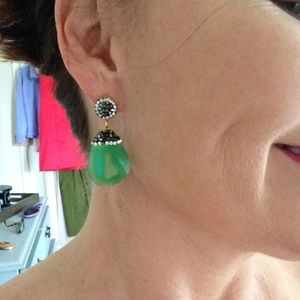 Fun emerald dangle  costume earrings